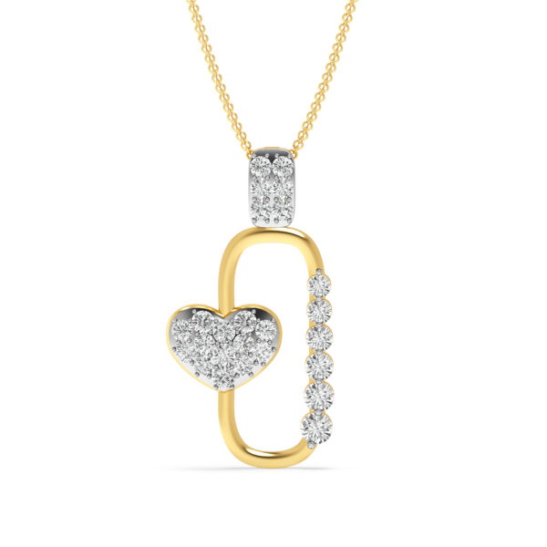 ForeverLinked-Heart And Sparkle Pendant In Warm Gold Diamond