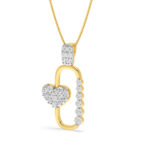 ForeverLinked-Heart And Sparkle Pendant In Warm Gold Diamond