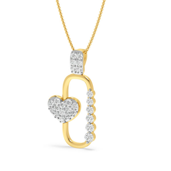 ForeverLinked-Heart And Sparkle Pendant In Warm Gold Diamond