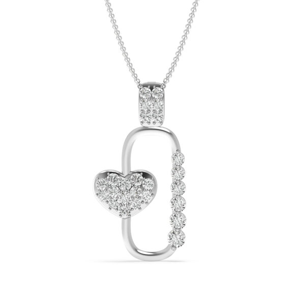 ForeverLinked-Heart And Sparkle Pendant In Warm Gold Diamond