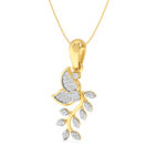 Delicate Leaf Shape Diamond Pendant