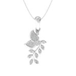 Delicate Leaf Shape Diamond Pendant