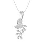Delicate Leaf Shape Diamond Pendant