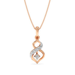 Stylish Infinity Heart Pendant In Gold Diamond
