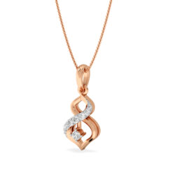 Stylish Infinity Heart Pendant In Gold Diamond
