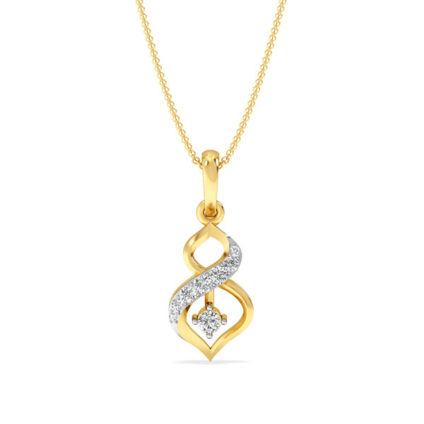 Stylish Infinity Heart Pendant In Gold Diamond