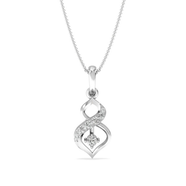 Stylish Infinity Heart Pendant In Gold Diamond