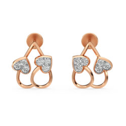 Romantic Heart-Shaped Diamond Earrings