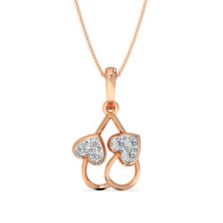 Luxury Twin Heart Pendant in Rose Gold