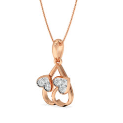 Luxury Twin Heart Pendant in Rose Gold