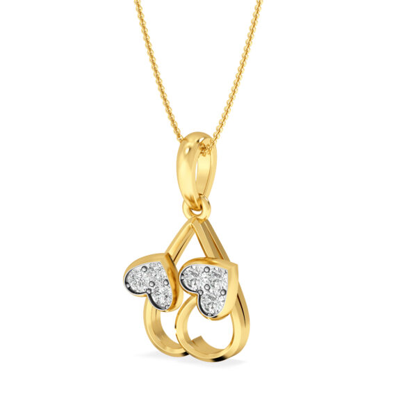 Luxury Twin Heart Pendant in Rose Gold