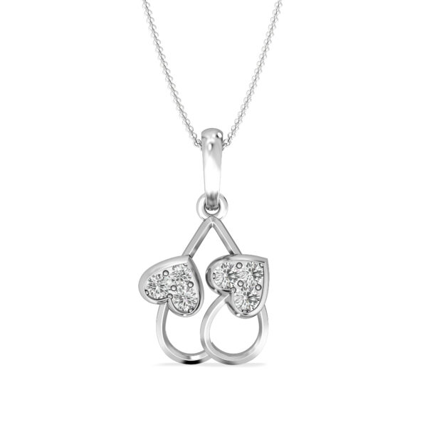 Luxury Twin Heart Pendant in Rose Gold