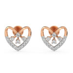 Heart Spark Rose Gold Diamond Earrings