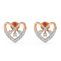 Heart Spark Rose Gold Diamond Earrings