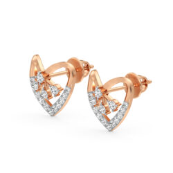 Heart Spark Rose Gold Diamond Earrings