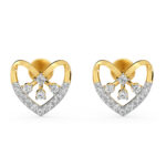 Heart Spark Rose Gold Diamond Earrings