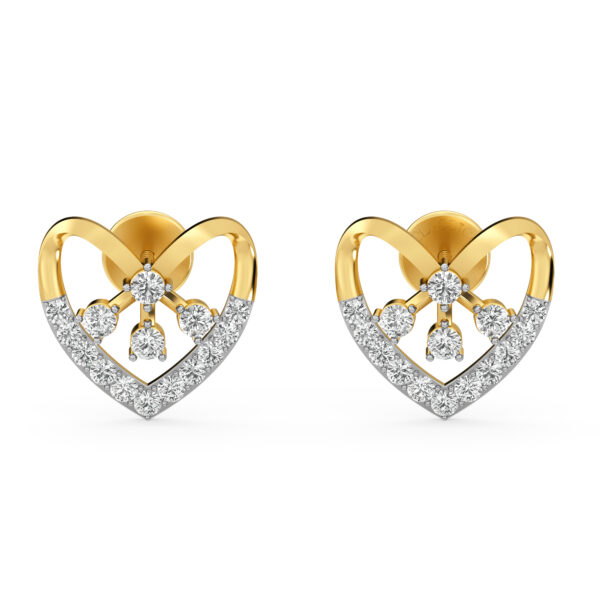 Heart Spark Rose Gold Diamond Earrings