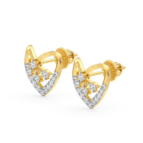 Heart Spark Rose Gold Diamond Earrings