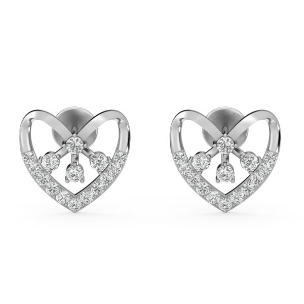 Heart Spark Rose Gold Diamond Earrings