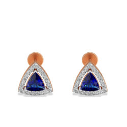 Beautiful Diamond Earrings With Blue Crystal