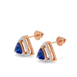 Beautiful Diamond Earrings With Blue Crystal