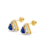 Beautiful Diamond Earrings With Blue Crystal