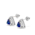 Beautiful Diamond Earrings With Blue Crystal