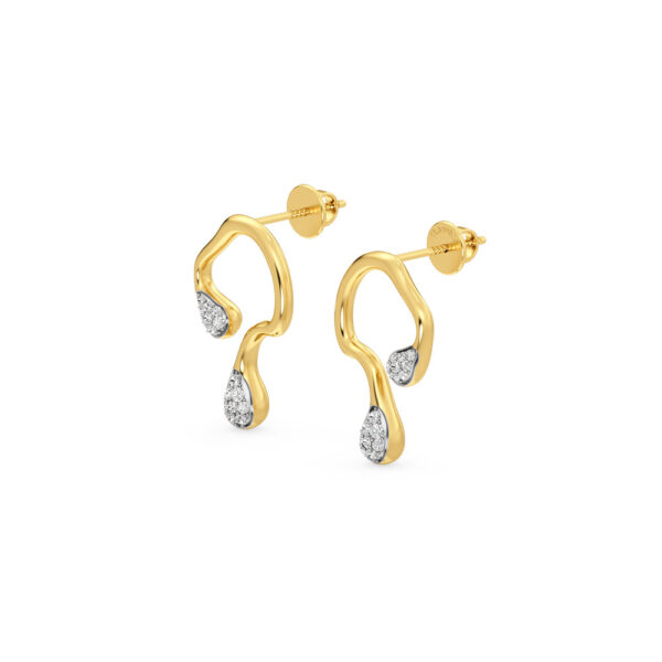 Soft Shine Gold Diamond Studs Earrings