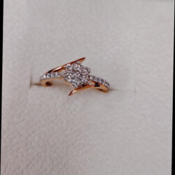 Floral Cluster Diamond Ring With Twisted Band