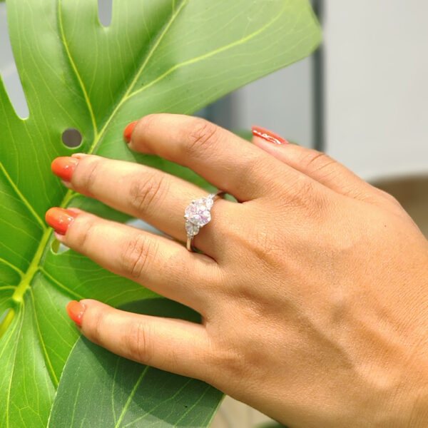 Romantic Ring With Oval CZ In Silver