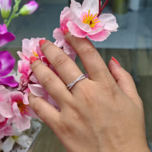Ladies Ring With Double CZ Rows