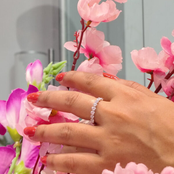 Stackable Silver Ring In Rose Gold Finish
