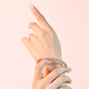925 Silver CZ Tennis Bangle for Women