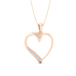 Rose Gold Open Heart Charm With Diamond Studded