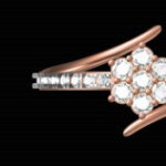 Floral Cluster Diamond Ring With Twisted Band
