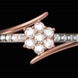 Floral Cluster Diamond Ring With Twisted Band