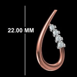 Shiny Rose Gold Diamond Drop Earrings